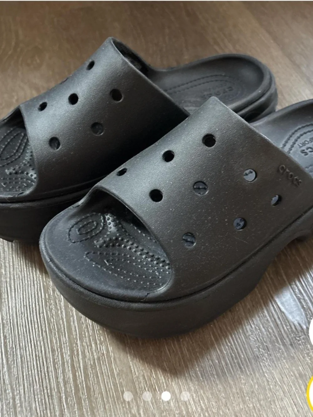 CROCS Platform Slide Sandals in Black